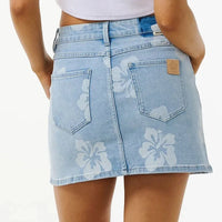 Skirt - Rip Curl Hibiscus Heat Overdyed Denim Skirt