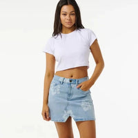 Skirt - Rip Curl Hibiscus Heat Overdyed Denim Skirt