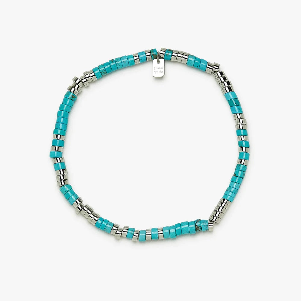 Anklet - Pura Vida Turquoise Bead Stretch Anklet