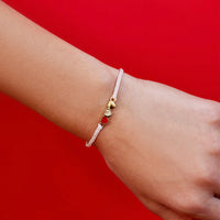 Bracelet - Pura Vida Red Cross Three Hearst Charm Bracelet