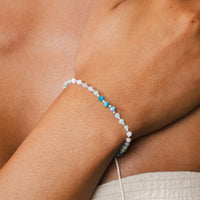 Bracelet - Lotus and Luna 3mm Moon + Sea