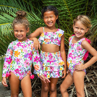 Girls Bathing Suit - Shade Critters Summer Gardens Girls Long Sleeve One piece 18m - 10