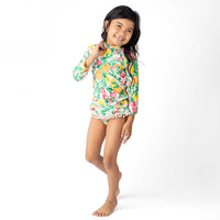 Girls Bathing Suit - Shade Critters Fruit Punch Girls Rashguard Swimsuit Set 3t-6t