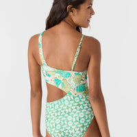 Girls Bathing Suit - O'Neill Girls Shell Abstract Asymm One Piece