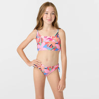Girls Bathing Suit - O'Neill Girls Cabana Floral Ruched Bralette Top Set