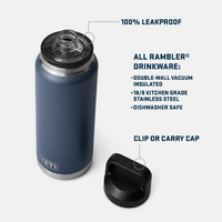 Water Bottle - 36oz Rambler Bottle with Chug Cap