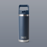 Water Bottle - 18oz Rambler Bottle with Color Matched Straw Cap