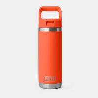 Water Bottle - 18oz Rambler Bottle with Color Matched Straw Cap