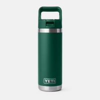 Water Bottle - 18oz Rambler Bottle with Color Matched Straw Cap