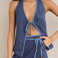 Top - Rhythm Flora Tie Front Top