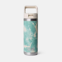 Water Bottle - 18oz Rambler Bottle with Color Matched Straw Cap