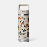 Water Bottle - 18oz Rambler Bottle with Color Matched Straw Cap