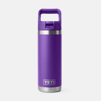 Water Bottle - 18oz Rambler Bottle with Color Matched Straw Cap