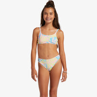 Girls Bathing Suit - Roxy Girls 7-16 Palms Color Bikini Set