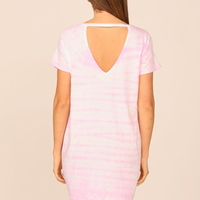 Dress - Tie Dye V Back Tee Shirt Dress