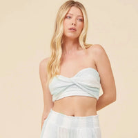 Top - Vintage Havana Cabana Stripe Gauze Bandeau Crop Top
