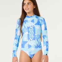 Girls Bathing Suit - Rip Curl Tropical Dawn UPF Long-sleeve Suit (8-16)