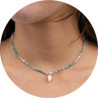 Necklace - Lotus and Luna Pukka + Seabead Necklace