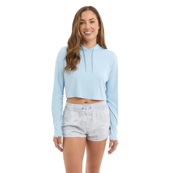Ladies Sun Shirt - Pelagic Vaportek Hooded Cropped Fishing Shirt