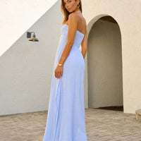 Dress - Blanco Strapless Twist Front Long Dress