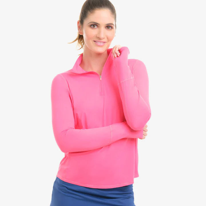 Ladies Sun Shirt - BloqUV Relaxed Mock Zip Top