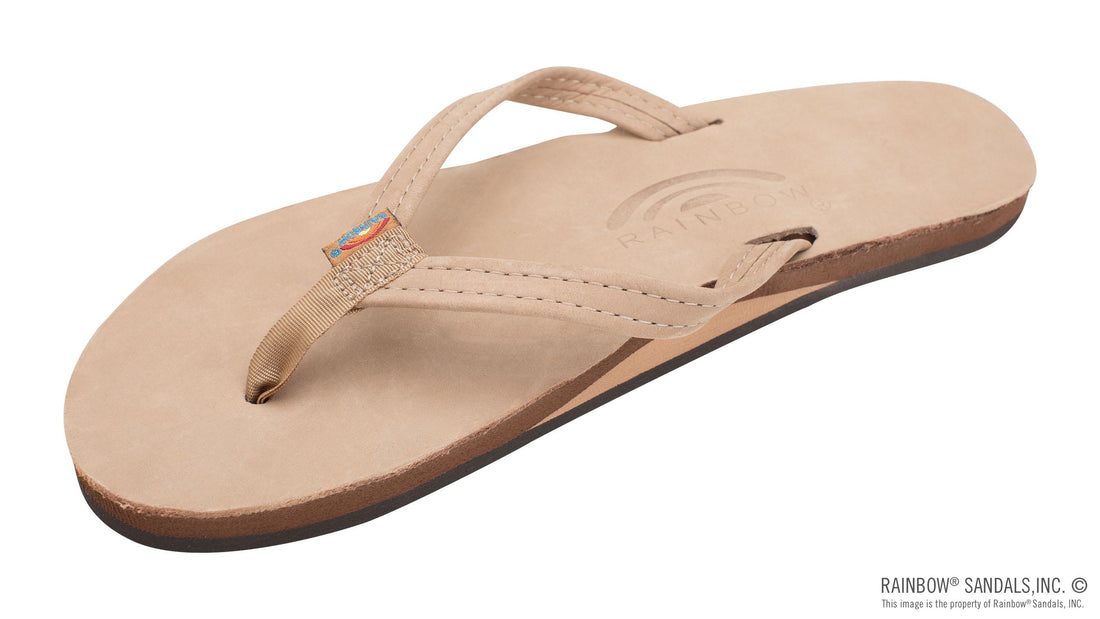 Ladies - Rainbow Single Layer Classic Leather Sandal