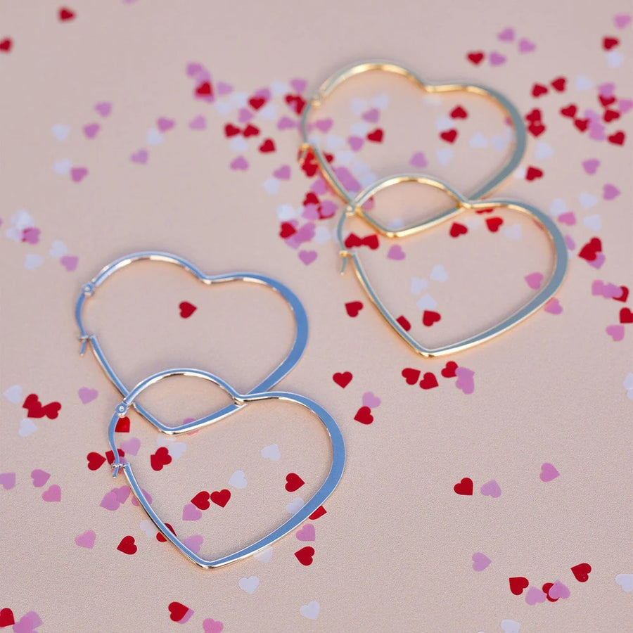 Earring - Pura Vida Oversized Heart Hoop Earrings