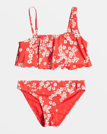 Girls Bathing Suit - Roxy Girl 7 - 16 Margarita Flutter Bikini Set