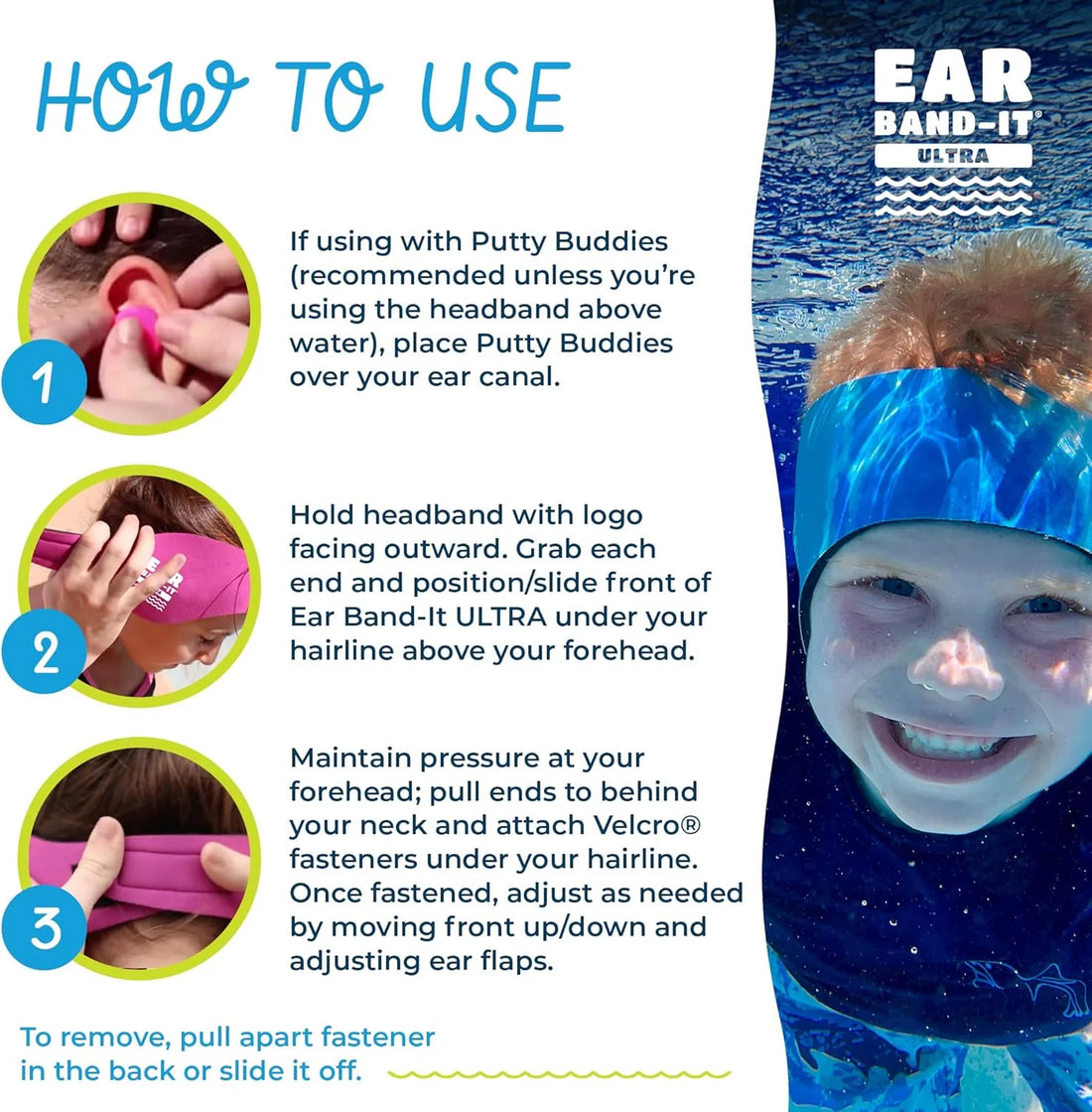 Ear Band - Earvolution Ear Band-It Swimming Headband Combo Set (8 years +)