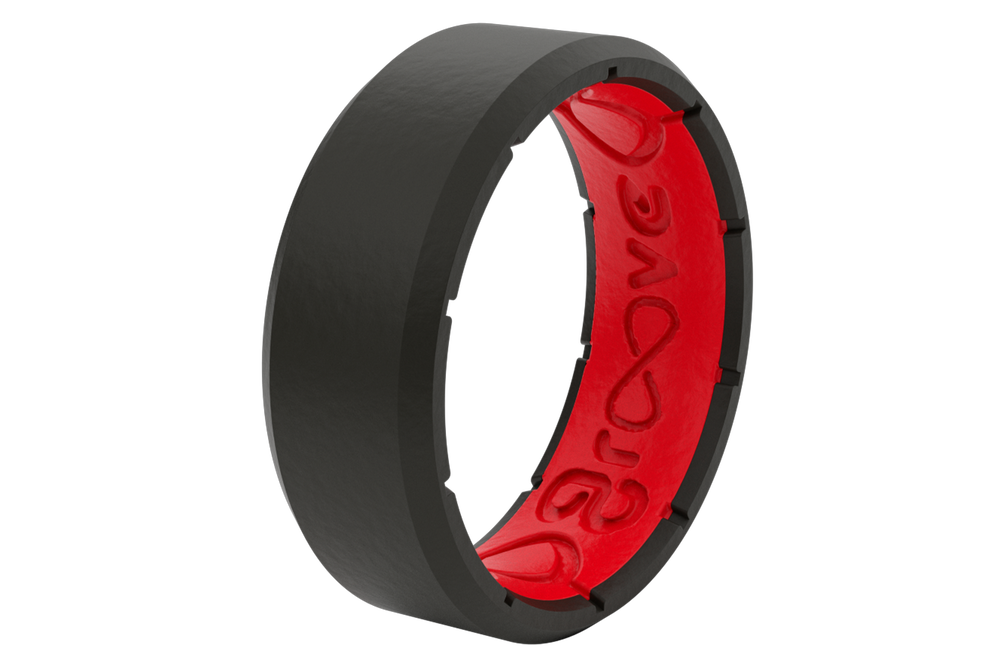 Ring - Groove Life Edge Black / Red Silicone Ring