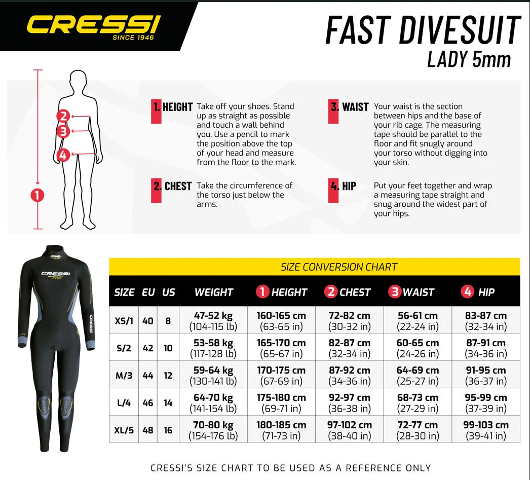 Wetsuit - Ladies Cressi Fast 5 mm Wetsuit
