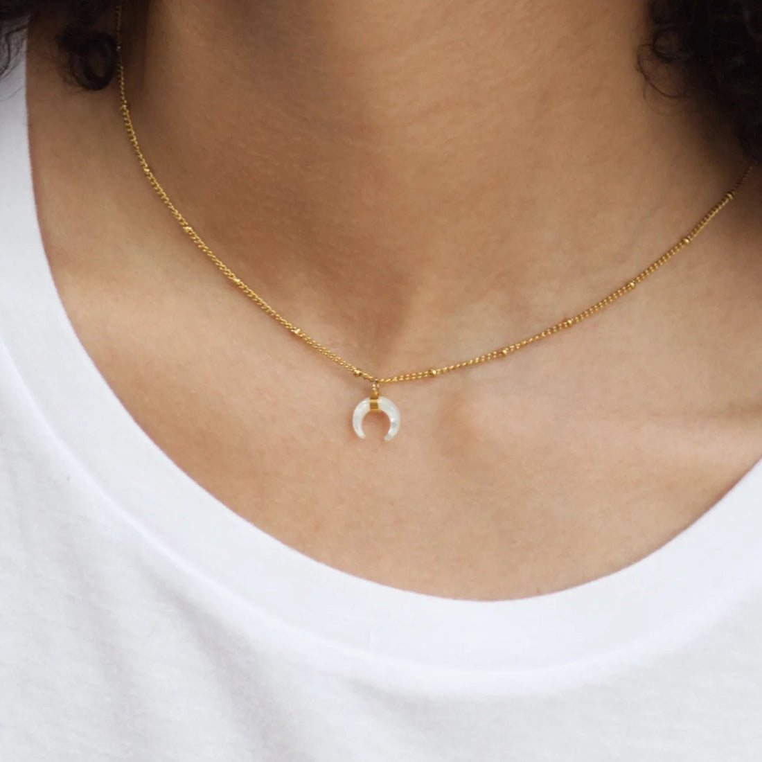 Necklace - Salty Cali Mother Pearl Horn Necklace
