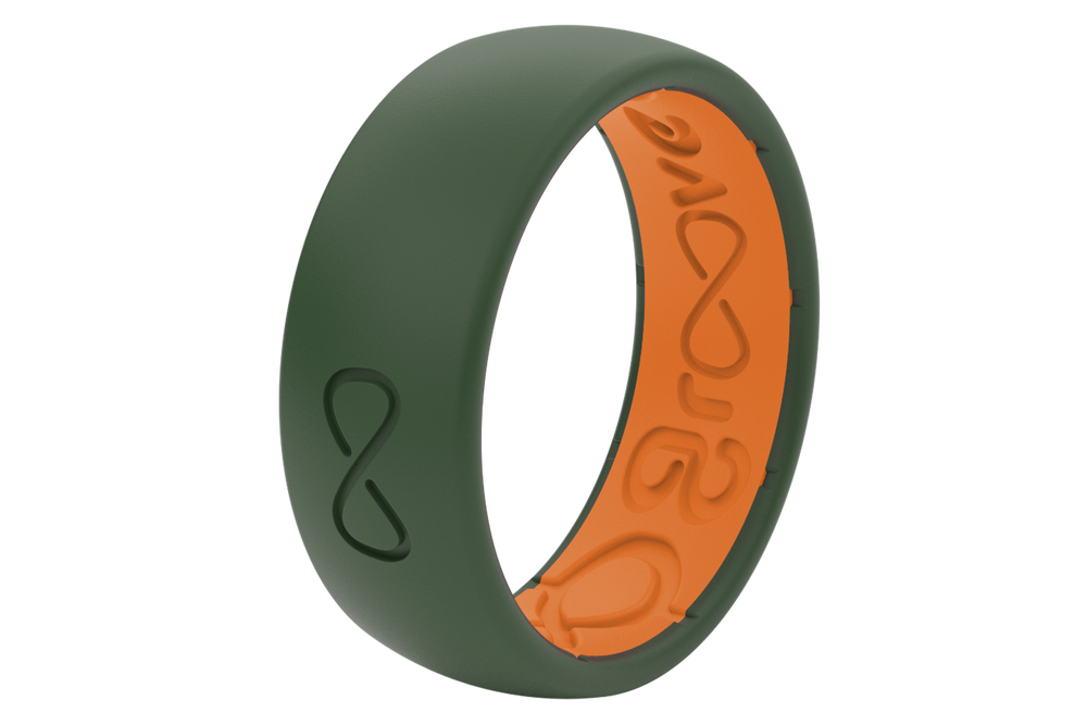 Ring - Groove Life Edge Moss Green / Orange Silicone Ring