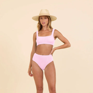 Bikini Top - Surf Gypsy Pink Krinkle Scoop Neck Top