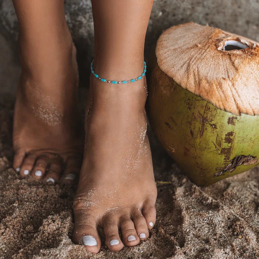 Anklet - Pura Vida Blue Skies Chain Anklet