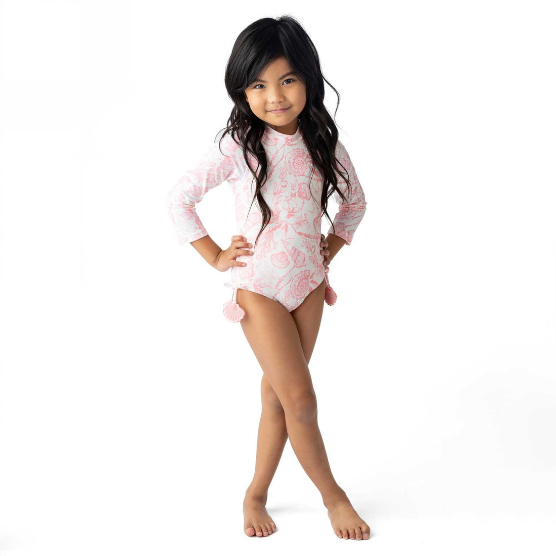 Girls Bathing Suit - Shade Critters Seaside Tolle Girls Long Sleeve One piece 12m - 10