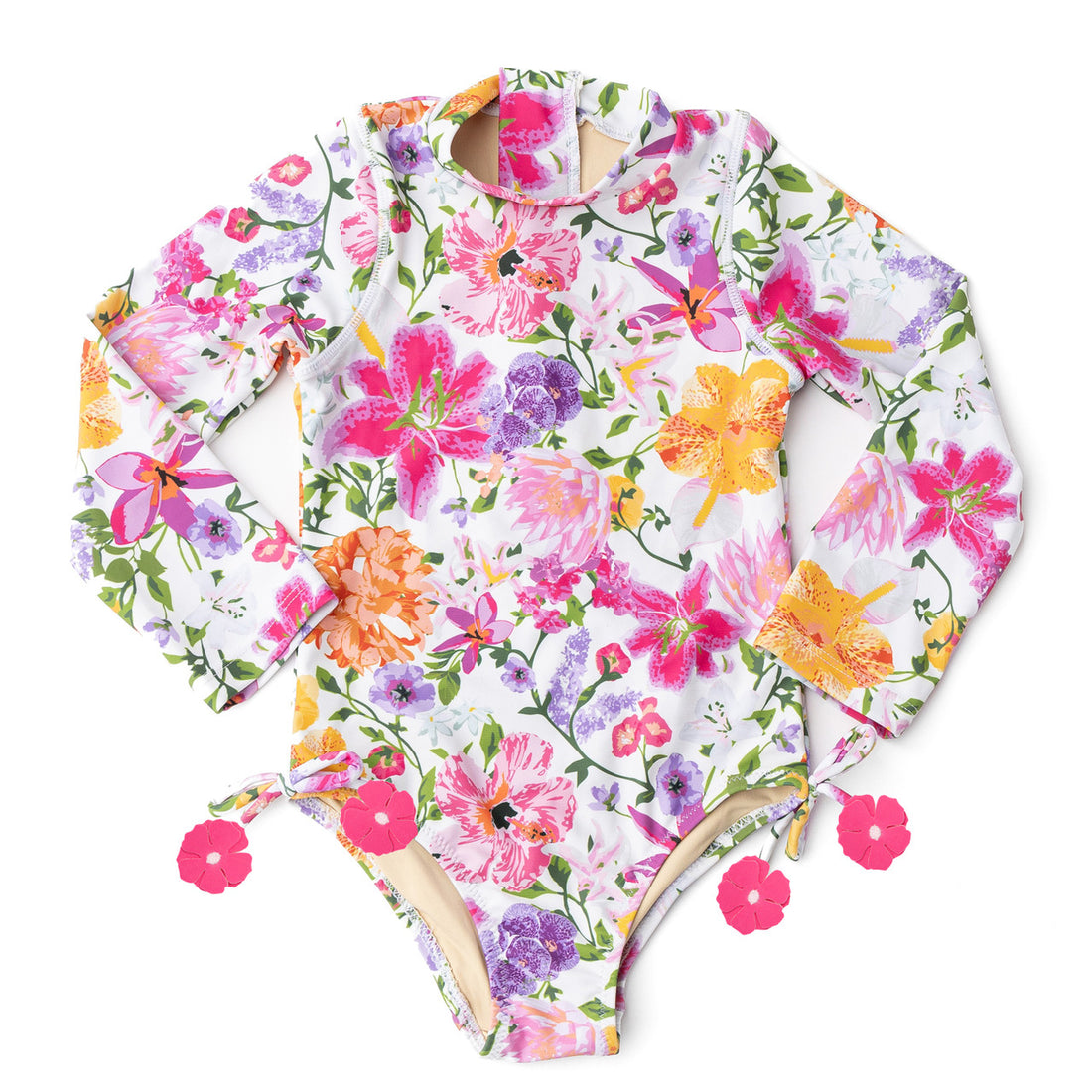 Girls Bathing Suit - Shade Critters Summer Gardens Girls Long Sleeve One piece 18m - 10