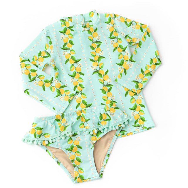 Girls Bathing Suit - Shade Critters Citrus Grove Girls Rashguard Swimsuit Set 6m-18m
