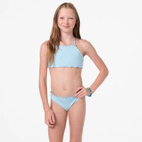 Girls Bathing Suit - O'Neill Girls Shorebreak Rib Ruffle Edge High Neck Set