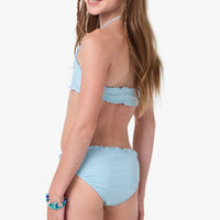 Girls Bathing Suit - O'Neill Girls Shorebreak Rib Ruffle Edge High Neck Set