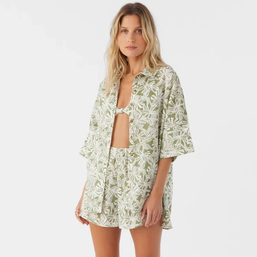 Top - O'Neill Olivia Halfmoon Oversized Cover-Up Shirt