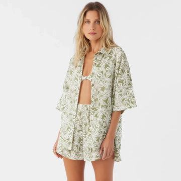 Top - O'Neill Olivia Halfmoon Oversized Cover-Up Shirt