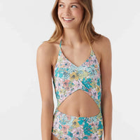 Girls Bathing Suit - O'Neill Girls Janis Floral Cinched One Piece