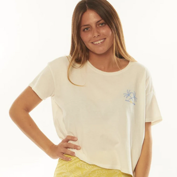 Tee - Sisstrevolution Lani Palm Knit Crop Tee