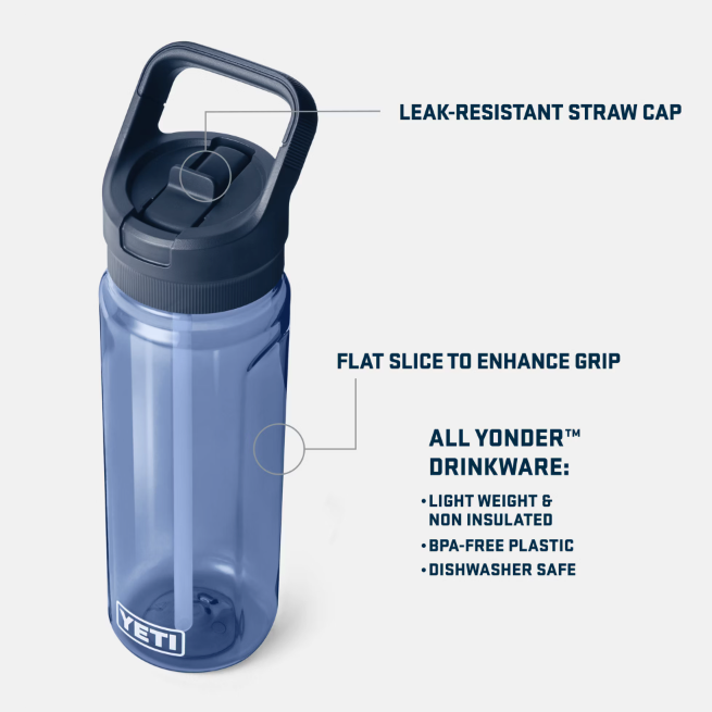 Water Bottle - 25oz Yonder Plastic Water Bottle with Straw Cap