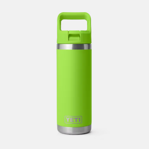 Water Bottle - 18oz Rambler Bottle with Color Matched Straw Cap