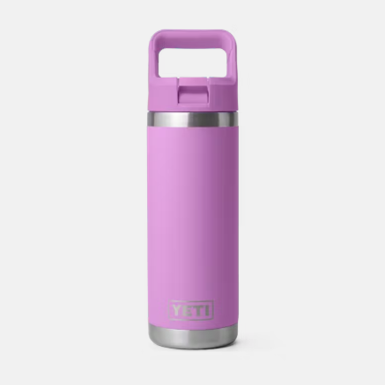 Water Bottle - 18oz Rambler Bottle with Color Matched Straw Cap