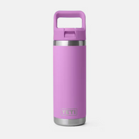 Water Bottle - 18oz Rambler Bottle with Color Matched Straw Cap
