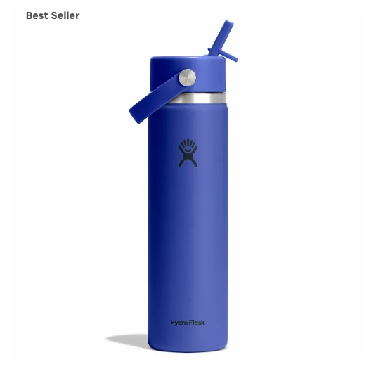 Wide Mouth Bottle - 24oz With Flex Straw Cap