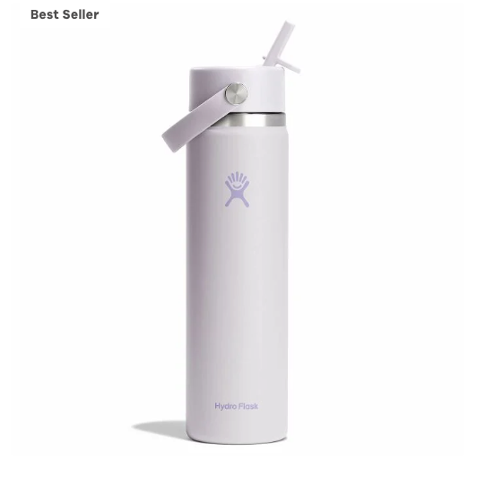 Wide Mouth Bottle - 24oz With Flex Straw Cap